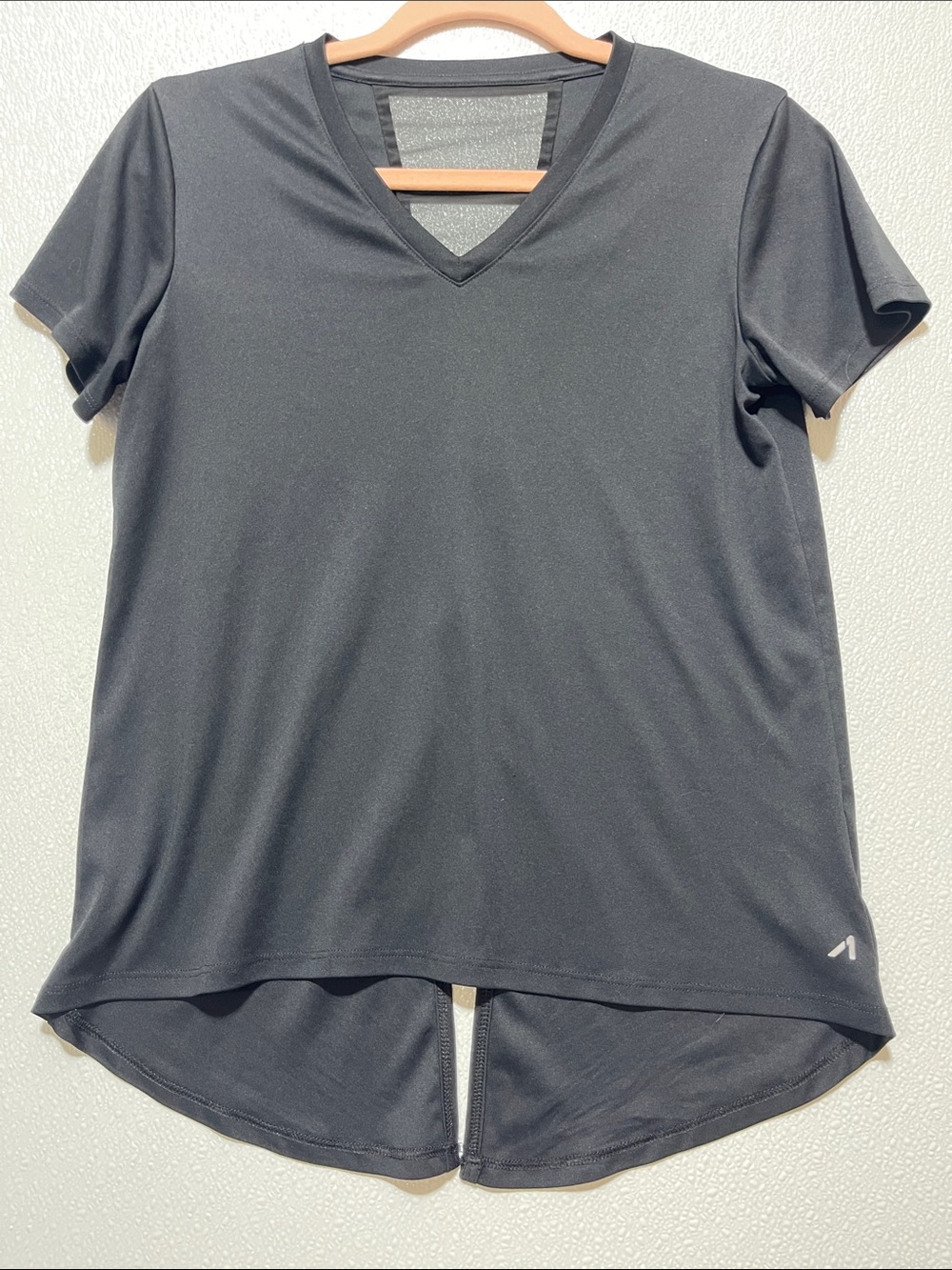 3/$30 Women's Black V-Neck Short Sleeve Active Tee - Performance Top